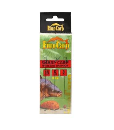Euro Carp Előkötött Sharp Carp Horog