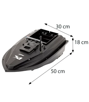 Etetőhajó X1 GPS+4G hátrakidobós fekete